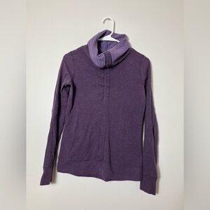 lululemon reversible sweater Sz 4 Purple‎ Cowl Neck Casual Comfort Athletic